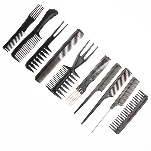 10 Piece Set Professional Hair Combs